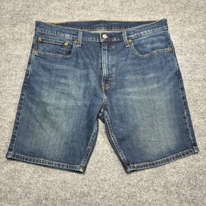 Levi's 412 Slim Fit Mens Blue Denim Shorts Size 36 Medium Wash Stretch Casual